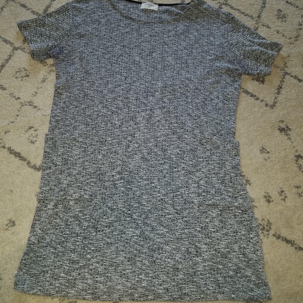 EVERLY Heather Grey short sleeve dress